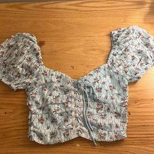 Blue Blush Preppy Top